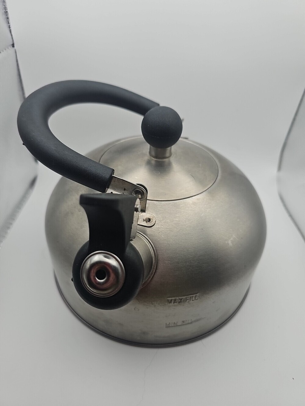 Classic 2 Qt. Stainless Steel Whistling Tea Kettle Coffee Pot Kitchen Good Cond